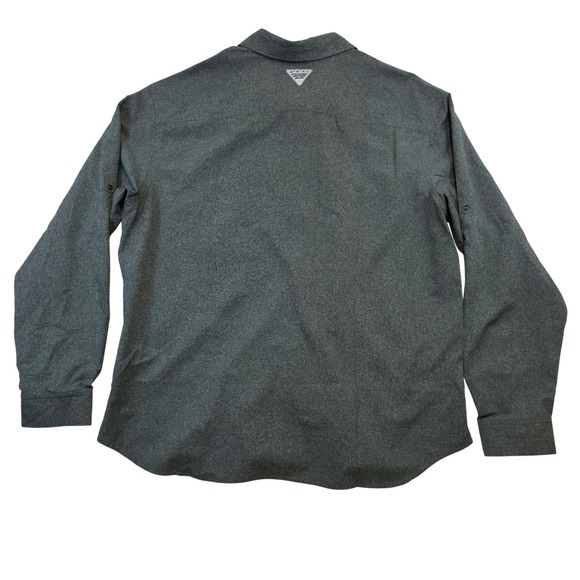 Columbia Men's Long Sleeve Button Up Shirt XL/TG Grey PFG Omni Outdoor Fishing - Picture 5 of 9